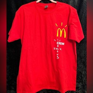 Gildan McDonalds NWOT Red Crew Cactus Jack Tee Shirt. Adult XL. G025